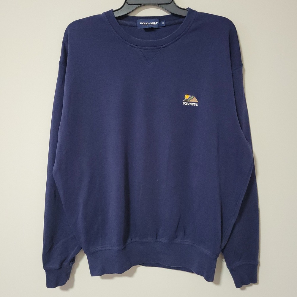 Vintage Polo Golf Ralph Lauren Sweatshirt Mens M Navy PGA West Crewneck Cotton